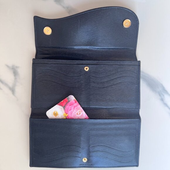 Vintage Barry Kieselstein-Cord Black Leather Continental Wallet with Alligator! - Picture 3 of 14